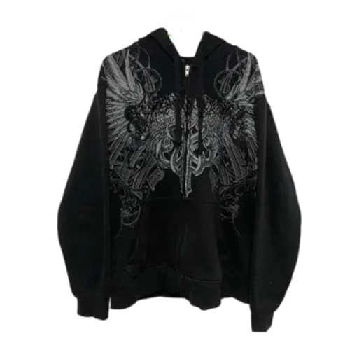 Pdxnyxx Streetwear Jacket Y2k Grunge Zip Up Hoodie Women Men Oversized Emo Goth 2000s Graphic Hoodie Review